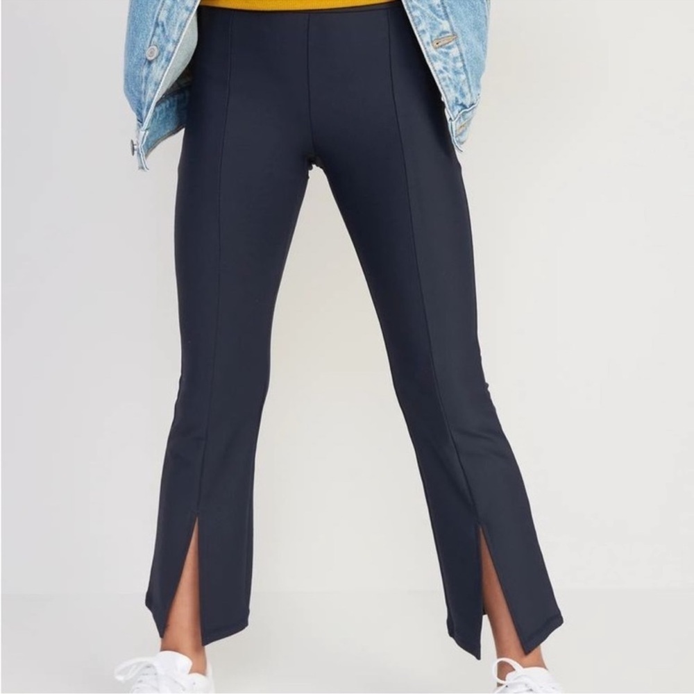OLD NAVY High-Waisted PowerSoft Flared Split-Hem Performance Leggings Girls 10 - Picture 2 of 12